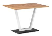 Стол деревянный Мичиган Лофт 110х70 25 мм дуб вотан / белый матовый. Фото №1