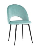 Стул Меган велюр с ромбами пыльно-голубой. Фото №1