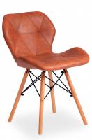 Стул STUTTGART (mod. 74) экокожа/дерево береза/металл, 50 х 47 х 73 см, античный коричневый RH02-13/натуральный (поставляется по 4 шт)