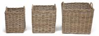 Корзина Secret De Maison Nambo (набор из 3 штук)  натуральный ротанг, 57*57*50/58, 47*57*47/55, 36*36*43/50 см, Натуральный Кубу / Natural K