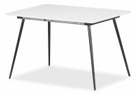 Стол VIRGO (mod.8053) металл/мдф, 120/160х80х76см, белый/черный. Фото №1