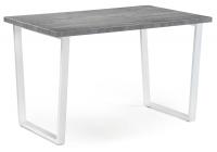 Стол деревянный Лота Лофт 120 25 мм белый матовый / бетон. Фото №1