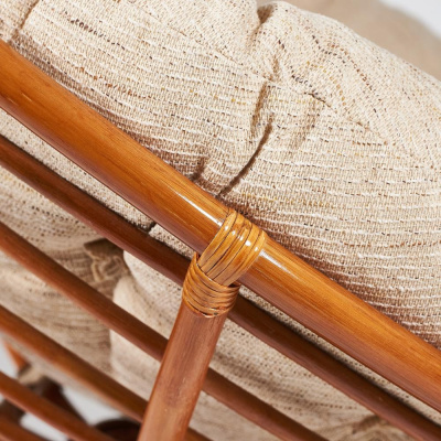 Кресло-качалка плетёное Papasan 23/01B + Подушка Cognac. Фото №5