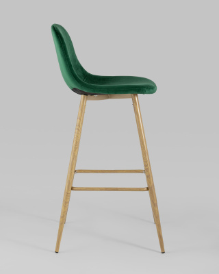 Стул барный Валенсия велюр зеленый ножки цвет дерево фото Стул барный Валенсия велюр зеленый ножки цвет дерево. Фото №4