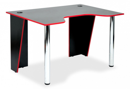 Стол компьютерный Strike-1 (120) NEO  black/red, черный/красная кромка. Фото №1