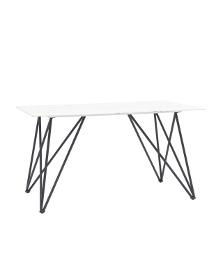 Стол обеденный Сакраменто 140*90 белый стеклянный фото Стол обеденный Сакраменто 140*90 белый стеклянный. Фото №2