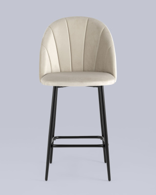 Стул полубарный Логан велюр бежевый. Фото