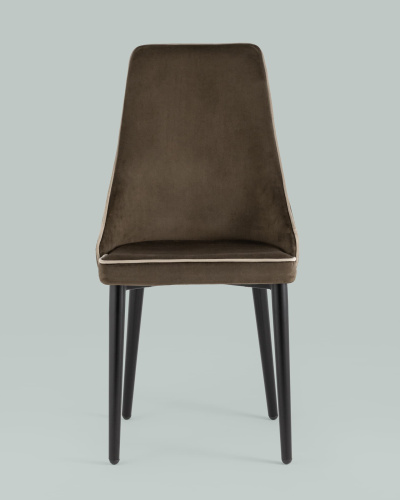 Стул Луис с кантом велюр коричневый. Фото №5