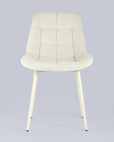 Стул Флекс велюр светло-бежевый кремовые ножки. Фото №5