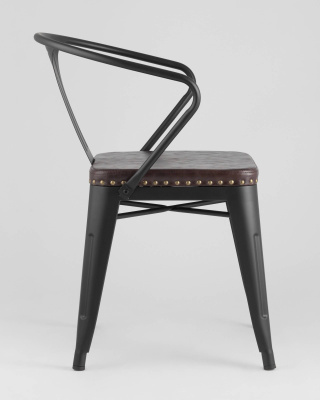 Стул TOLIX ARMS SOFT с подлокотниками черный матовый. Фото №5