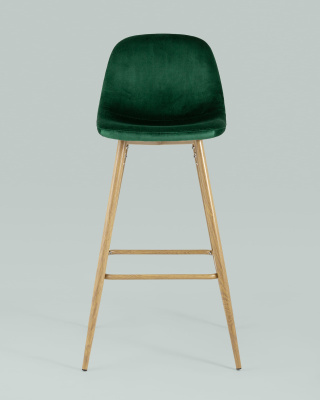 Стул барный Валенсия велюр зеленый ножки цвет дерево фото Стул барный Валенсия велюр зеленый ножки цвет дерево. Фото №5
