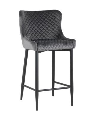 Стул полубарный Ститч велюр серый фото Стул полубарный Ститч велюр серый. Фото №2