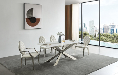 Стул Y110B бежевый бархат. Фото №2