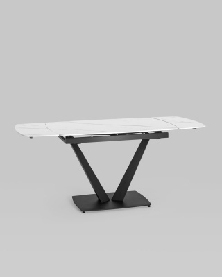 Стол обеденный Клео раскладной 120-180*90 керамика светлая. Фото