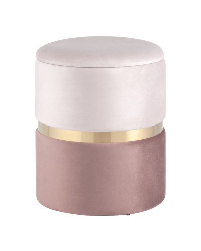 Пуф Кэрри с ящиком велюр розовый. Фото №2