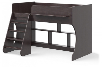 Кровать-чердак Р436 Капризун 2, древесина коричневая светлая дуб. Фото