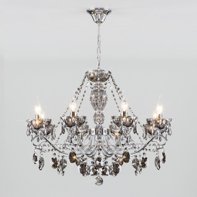 Потолочная люстра Eurosvet Teodore 10103/8 хром/дымчатый хрусталь Strotskis. Фото №2