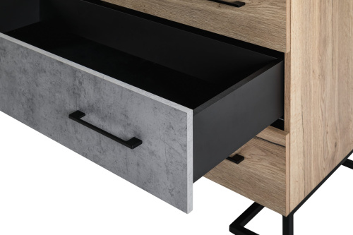 Комод с 3 ящиками Loft Дуб натур/Бетон. Фото №7