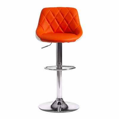 Стул барный MESSY (mod. KY704C) металл/экокожа, 47*48*84-105 см, оранжевый/белый/хром (поставляется по 2 шт) фото Стул барный MESSY (mod. KY704C) металл/экокожа, 47*48*84-105 см, оранжевый/белый/хром (поставляется по 2 шт). Фото №2