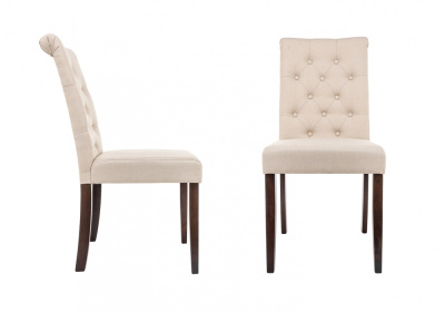 Стул деревянный Amelia dark walnut / fabric cream фото Стул деревянный Amelia dark walnut / fabric cream. Фото №2