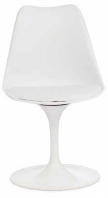 Стул TULIP FASHION CHAIR (mod.109) металл/пластик/PU, 55x48x81см, белый / белый  (поставляется по 2 шт). Фото №2