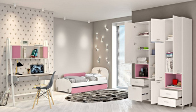 Шкаф комбинированный Polini Kids Mirum, белый. Фото