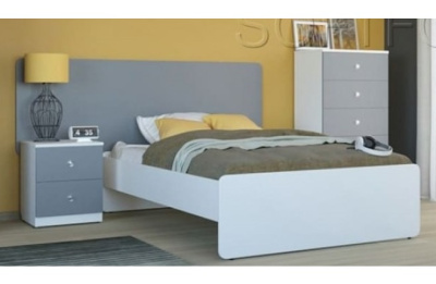 Кровать на каркасе двуспальная Силуэт (1800 х 2000) белый. Фото