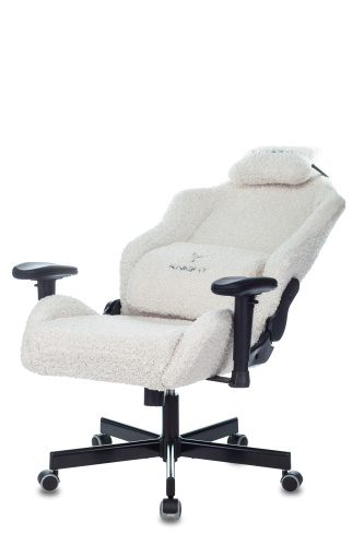 Кресло игровое Knight T1 молочный экомех с подголов. крестовина металл. Фото №7