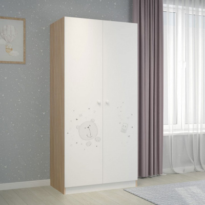 Шкаф платяной Polini kids French 1230 Teddy, белый. Фото №4