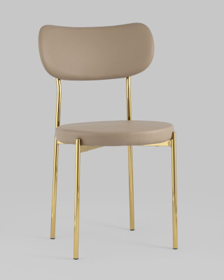 Стул Барбара экокожа бежевая золотые ножки фото Стул Барбара экокожа бежевая золотые ножки. Фото №3