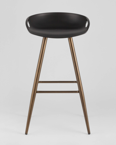 Стул барный Флэш черный, бронзовые ножки. Фото №4