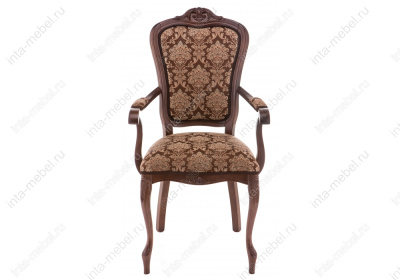 Стул деревянный Руджеро с мягкими подлокотниками орех / шоколад фото Стул деревянный Руджеро с мягкими подлокотниками орех / шоколад. Фото №3