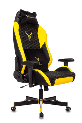 Кресло игровое Knight Neon черный/желтый соты эко.кожа с подголов. крестовина металл. Фото №3