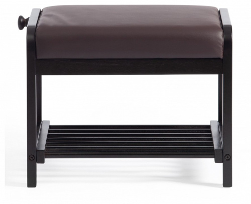 Обувница AX-1021 дерево береза/экокожа, 35х53х45 см, дерево: венге #9, экокожа темно-коричневая. Фото №2