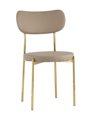 Стул Барбара экокожа бежевая золотые ножки фото Стул Барбара экокожа бежевая золотые ножки. Фото №2
