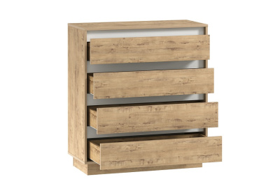 Комод Virginia НМ 011.02, Белый Скандинавский/Дуб Бунратти. Фото