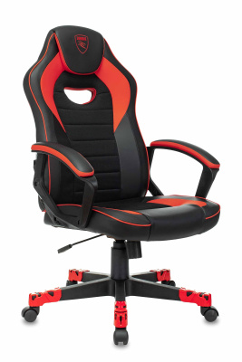 Кресло игровое Zombie GAME 16 черный/красный текстиль/эко.кожа крестовина пластик фото Кресло игровое Zombie GAME 16 черный/красный текстиль/эко.кожа крестовина пластик. Фото №3