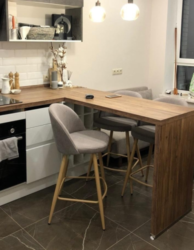 Барный стул 373B бежевый/дерево. Фото №14