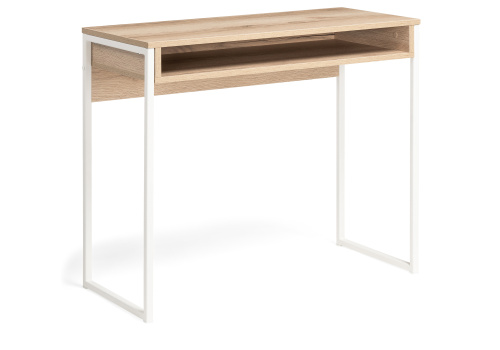 Стол, Лео Лофт дуб делано светлый / матовый белый. Фото №1