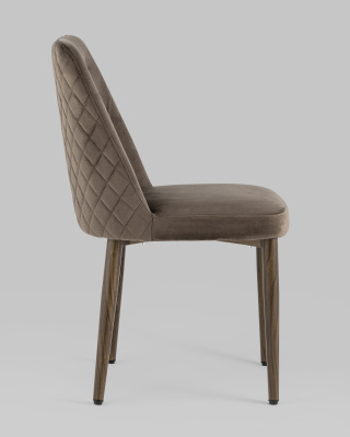 Стул Эмма велюр коричневый ножки дерево. Фото №4