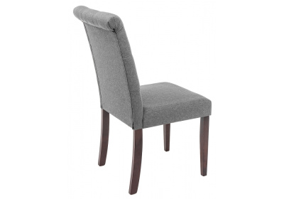 Стул деревянный Amelia dark walnut / fabric grey. Фото