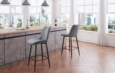 Стул полубарный CG1953B серый UF910-03. Фото