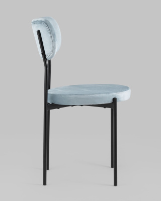 Стул Барбара велюр серо-голубой. Фото