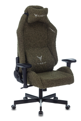 Кресло игровое Knight T1 хаки экомех с подголов. крестовина металл. Фото