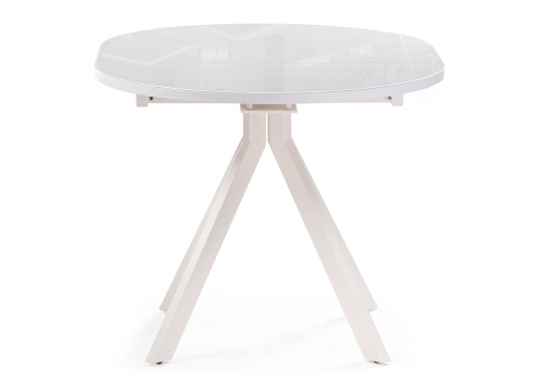 Стол стеклянный Ален 90 белый. Фото №3