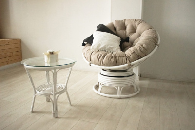 Кресло Папасан вращающийся 23/01В , цвет: белый. Фото №4