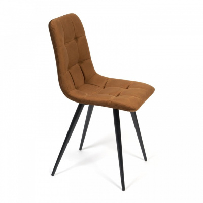 Стул CHILLY (mod. 7095) ткань/металл, 53х47х88 см, высота до сиденья 50 см, коричневый barkhat 11/черный (поставляется по 4 шт). Фото №2