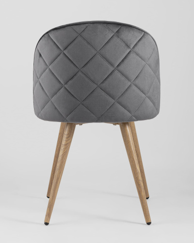 Стул Лион велюр с ромбами серый. Фото №6