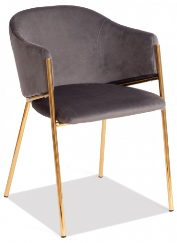Стул  KRONOS (mod. 8158) металл/вельвет, серый/золотые ножки, G062-40 (поставляется по 2 шт). Фото №1