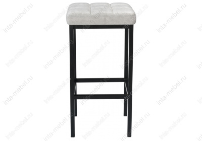 Барный стул Лофт кожзам серый мрамор / черный матовый. Фото